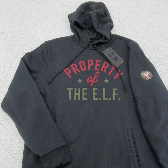 Under Armour UA Project Rock Property of The Elf Hoodie Mens Size Medium NEW - Picture 3 of 13